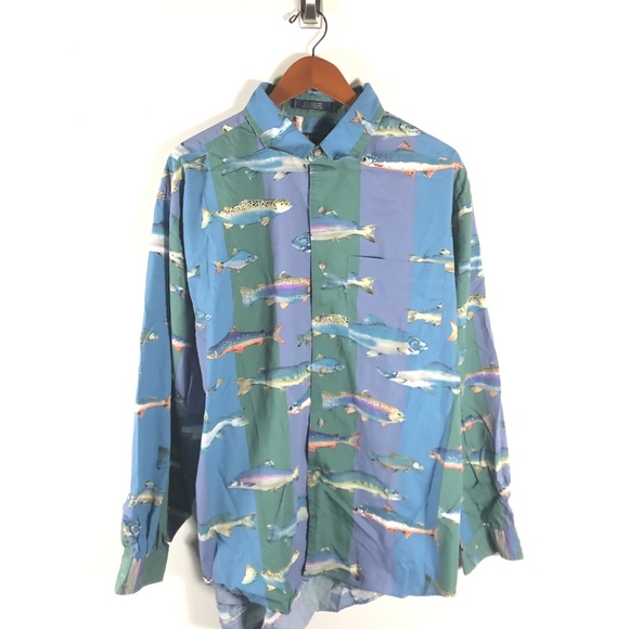Alexander Julian Other - Vintage Alexander Julian Colours Fish Print Shirt